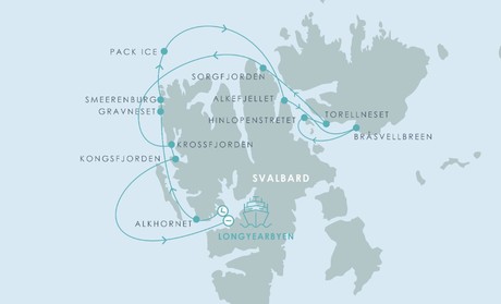 Map for Svalbard & The Arctic Circle -  8 Day Cruise