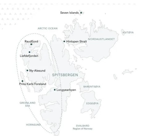Map for Svalbard Encounter Expedition Micro Cruise