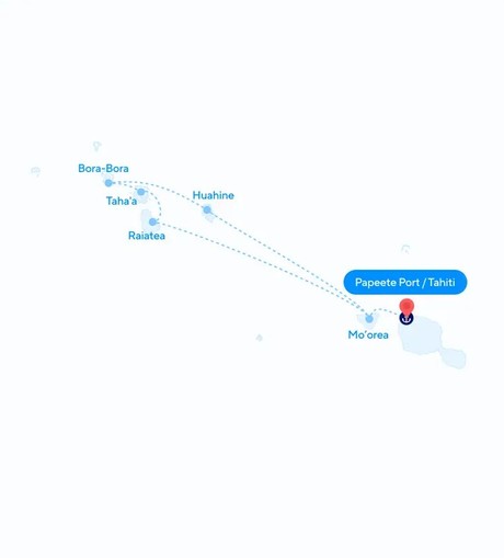 Map for Tahiti & The Society Islands 11-Night Cruise