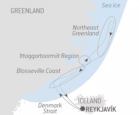 Map for Northeast Greenland's Unexplored Sea Ice