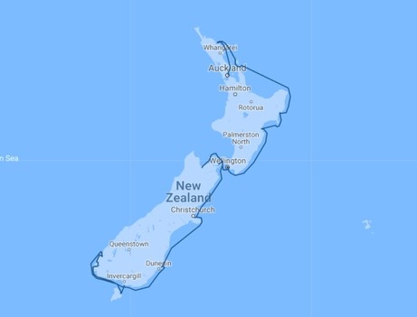 Map for The Best of New Zealand