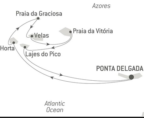 Map for The Essential Azores with Ponant