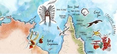 Map for Torres Strait & Cape York - Horn Island to Cairns