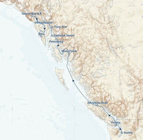 Map for Treasures of the Inside Passage: Alaska and British Columbia