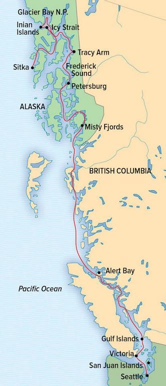 Map for Treasures of the Inside Passage