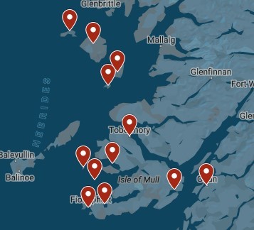 Map for Scotland's Island Cruising: Treshnish Isles, Staffa, Iona and the Small Isles