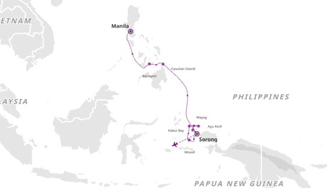 Map for Tropical Wonders: Manila to Raja Ampat Expedition