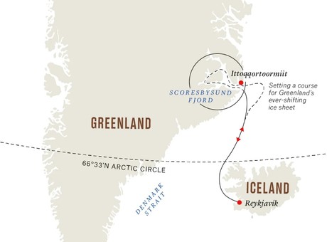 Map for Greenland - The Ultimate Fjord Expedition aboard Fram
