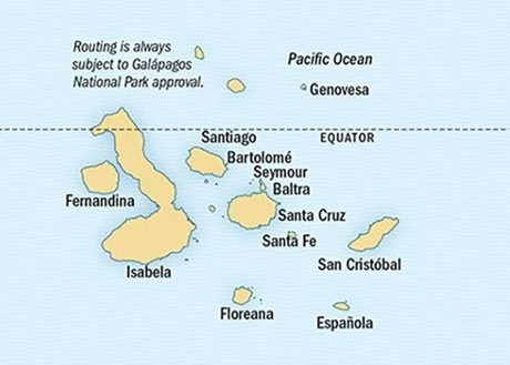 Map for Ultimate Galápagos Holiday Voyage