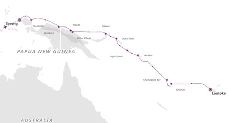 Map for Untamed Wilderness: an Expedition from Papua to Fiji