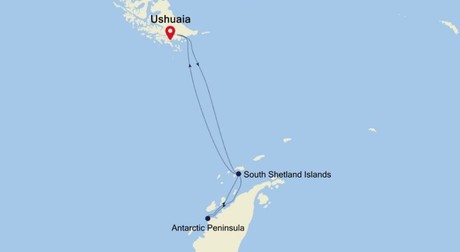 Map for Antarctica Expedition Cruise aboard Silver Cloud