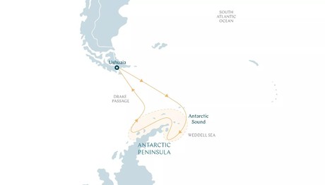 Map for Weddell Sea Discovery - From Ushuaia to Ushuaia Expedition Cruise