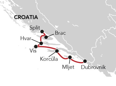 Map for A Week in Croatia