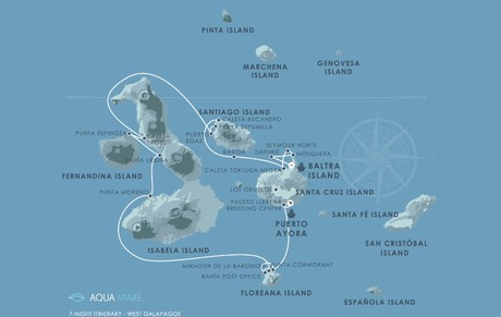 Map for West Galapagos Expedition Cruise