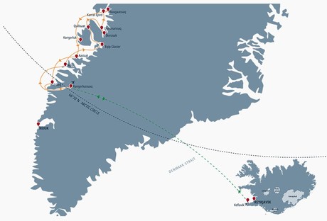 Map for Adventure West Greenland - 8 Day Expedition