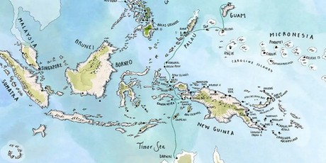Map for West Papua, Raja Ampat & Micronesia 