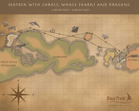 Map for Whale Sharks, Corals & Dragons - Indonesia Adventure From Komodo To Komodo