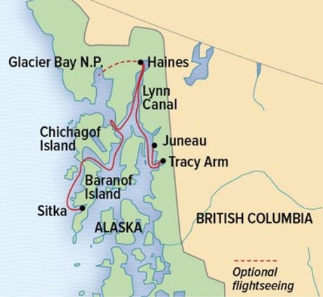 Map for Wild Alaska Escape: Haines, the Inian Islands & Tracy Arm Fjord