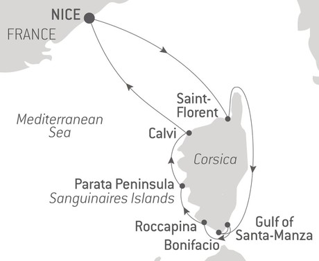 Map for Wild and Authentic Corsica with Ponant
