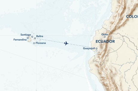 Map for Wild Galápagos & Peru Escape Adventure Cruise