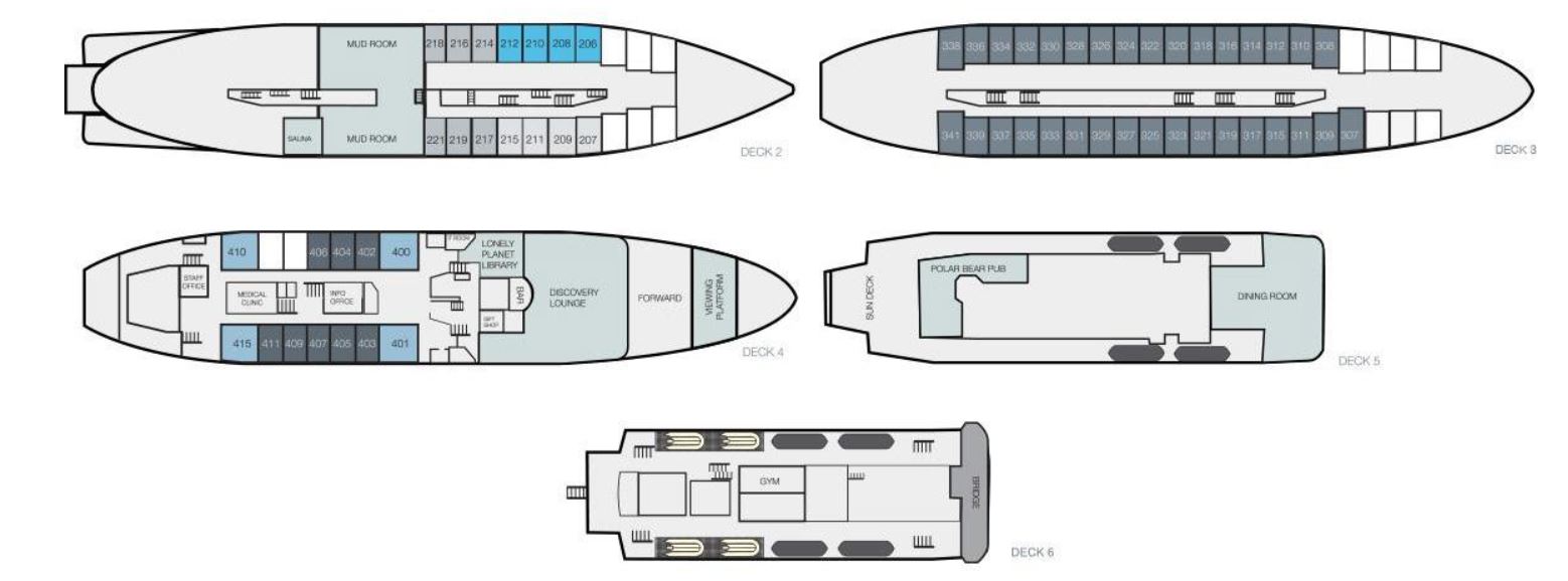 Cabin layout for Expedition 