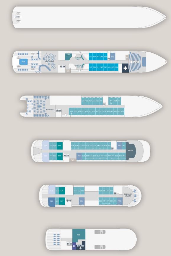 Cabin layout for Le Champlain